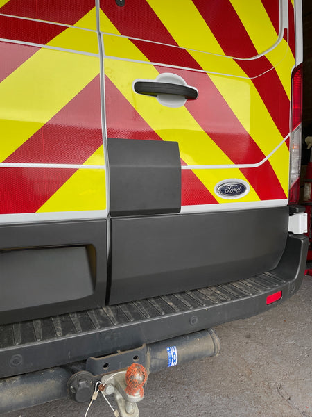 Ford Transit Mk8 twin rear door black latch shield